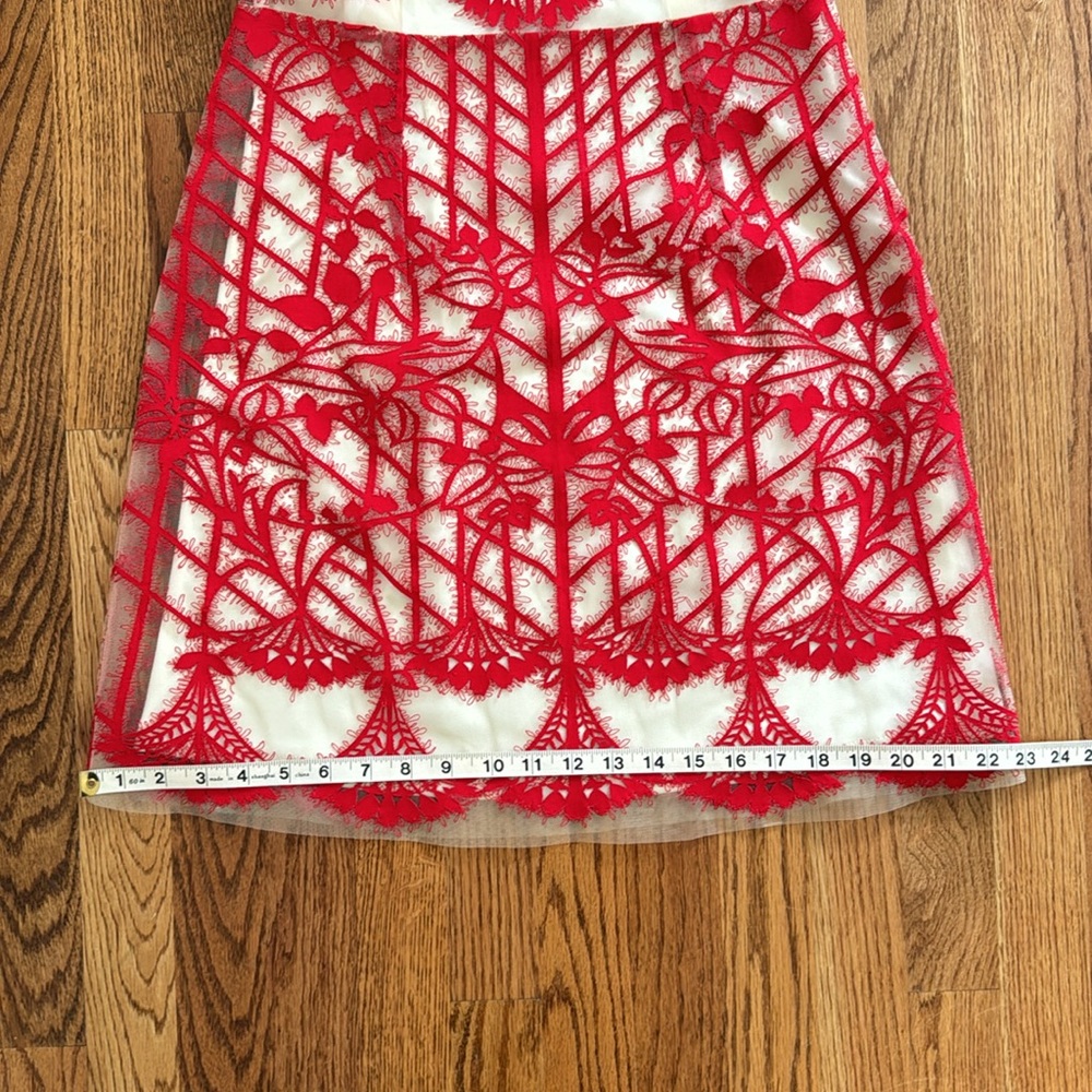 Anthropologie | Geisha Designs | Sugared Ruby Red Lace Dress | Size 6 - Picture 12 of 17